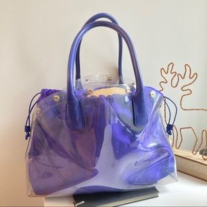 2 piece Furla leather/PVC/silk tote / shoulder bag